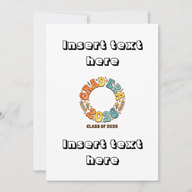 Retro Grad Class of 2026 Groovy Graduation Party Invitation (Front)