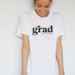 Retro Grad Cool Simple Black White Graduation T-shirt at Zazzle