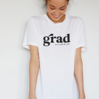Retro grad cool simple black white graduation