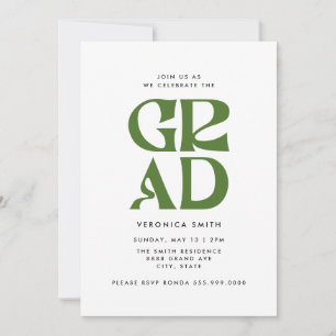 Retro Grad Graduation Party Invite