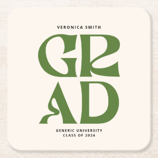 Retro Grad Square Paper Coaster