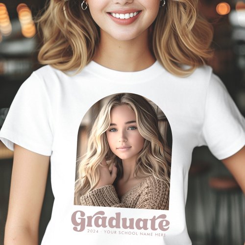 Retro grad student graduation photo arch T_Shirt