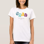 Retro Grad Turquoise Purple Yellow 2022 Graduation T-Shirt<br><div class="desc">Celebrate your Graduate with this personalized Retro inspired typography 2022 Graduation T-Shirt - the color of every letter can be changed if you like!</div>