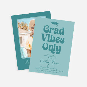 Retro Grad Vibes Only Graduation Party Invitation