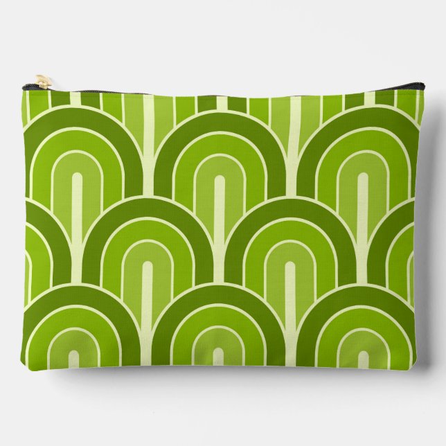 Retro Gradated Geometric Fan Pattern Accessory Pouch (Front)