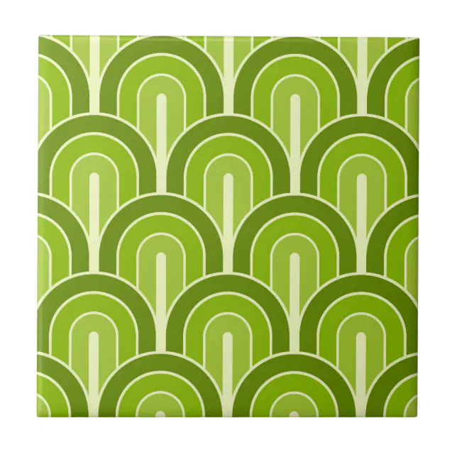 Gradated Pattern Design Retro Gradated Geometric Fan Pattern Ceramic Tile | Zazzle