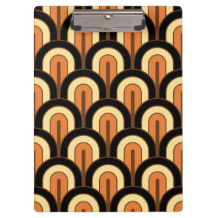 Retro Gradated Geometric Fan Pattern Clipboard