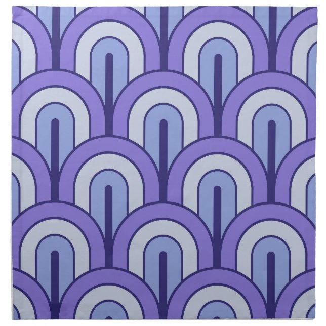 Retro Gradated Geometric Fan Pattern Cloth Napkin (Front)