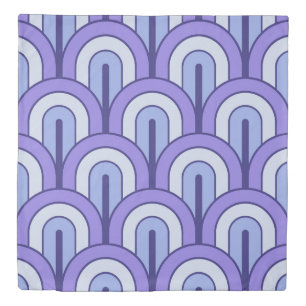 Retro Gradated Geometric Fan Pattern Duvet Cover