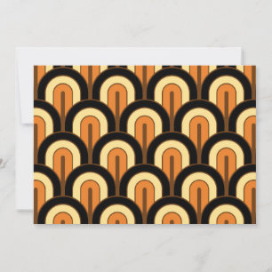 Retro Gradated Geometric Fan Pattern Invitation