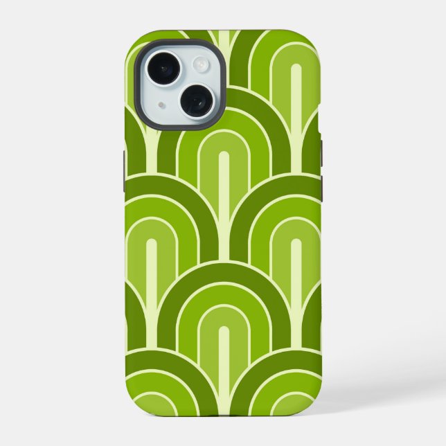 Retro Gradated Geometric Fan Pattern Iphone Case (Back)