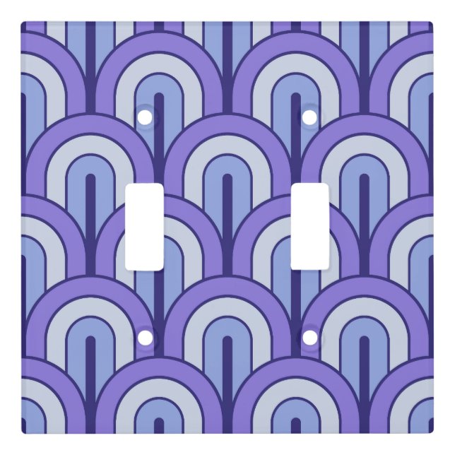 Retro Gradated Geometric Fan Pattern Light Switch Cover (Front)