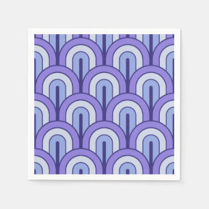 Retro Gradated Geometric Fan Pattern Napkins