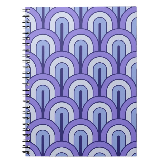 Retro Gradated Geometric Fan Pattern Notebook (Front)