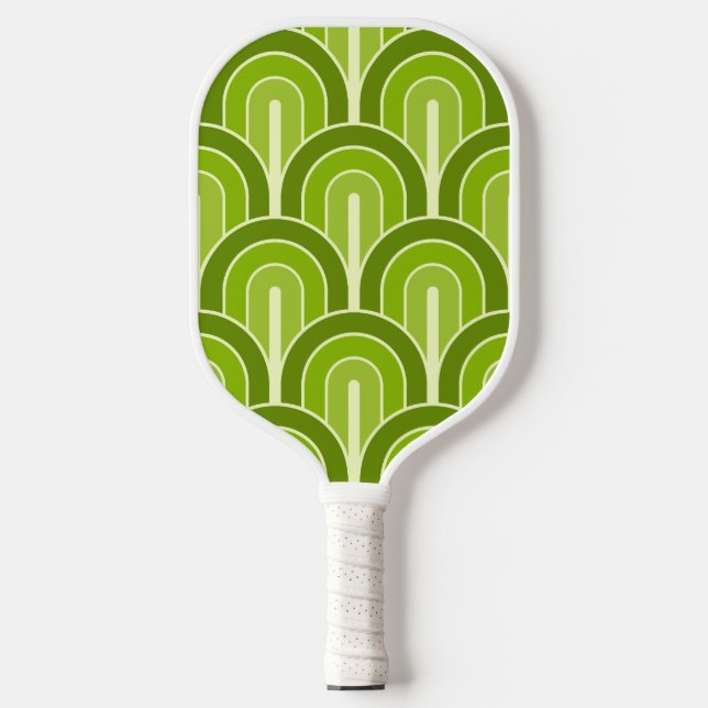 Retro Gradated Geometric Fan Pattern Pickleball Paddle (Front)