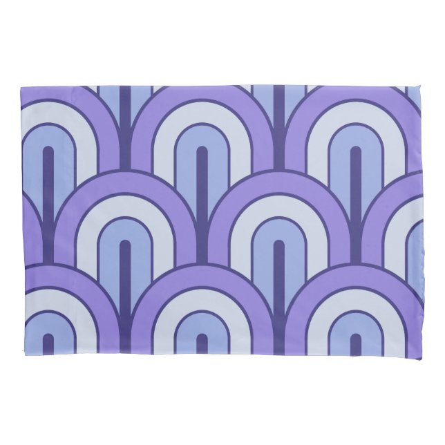 Retro Gradated Geometric Fan Pattern Pillow Case (Front-Left)