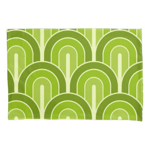 Retro Gradated Geometric Fan Pattern Pillow Case