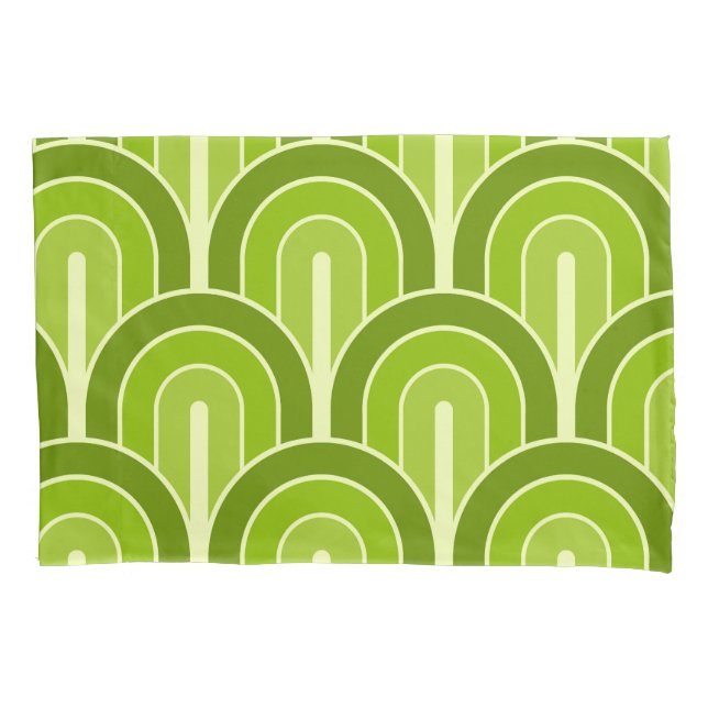 Retro Gradated Geometric Fan Pattern Pillow Case (Front)