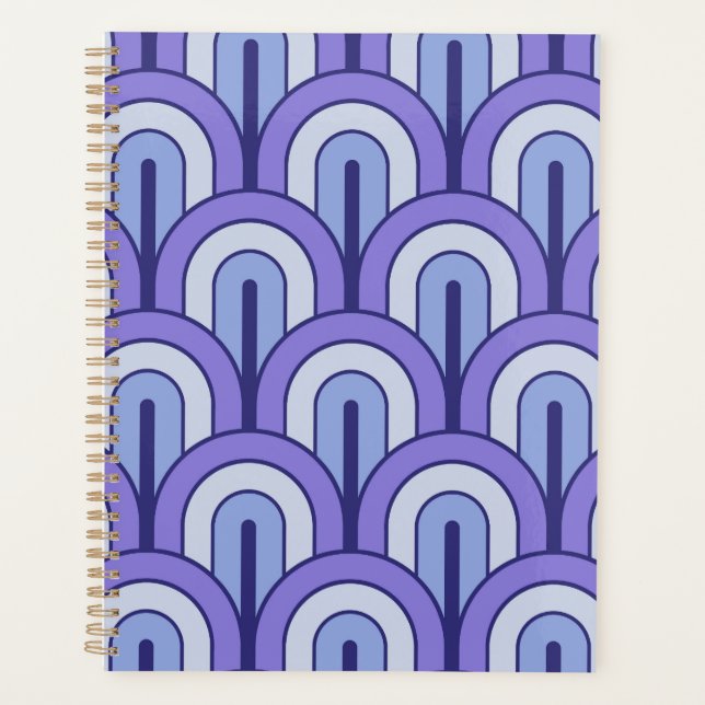 Retro Gradated Geometric Fan Pattern Planner (Front)