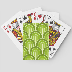 Retro Gradated Geometric Fan Pattern Poker Cards