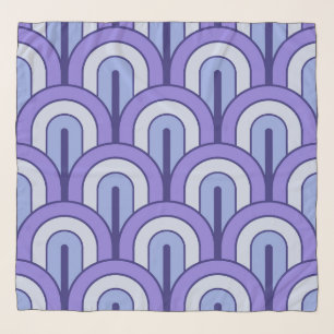 Retro Gradated Geometric Fan Pattern Scarf