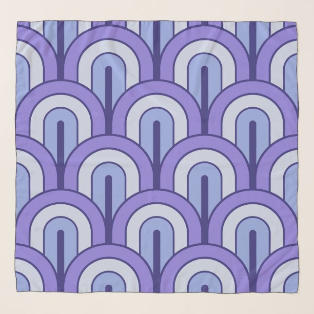 Retro Gradated Geometric Fan Pattern Scarf (Front)
