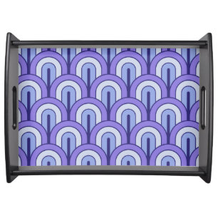 Retro Gradated Geometric Fan Pattern Serving Tray