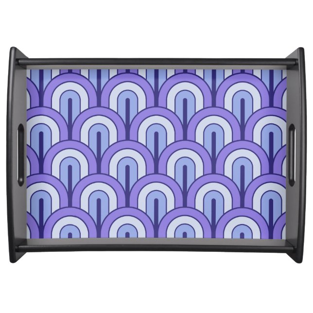 Retro Gradated Geometric Fan Pattern Serving Tray (Front)
