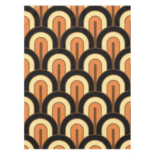 Retro Gradated Geometric Fan Pattern Tablecloth