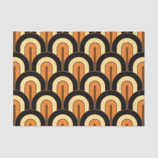Retro Gradated Geometric Fan Pattern Tissue Paper (Front)