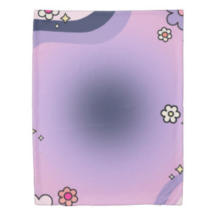 Retro Gradient And Rainbow Purple Lavender Duvet C Cover