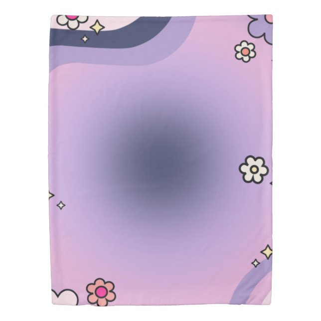 Retro Gradient And Rainbow Purple Lavender Duvet C Cover (Front)