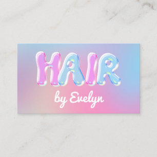 Retro Gradient Bubbles Hair Business Card