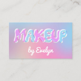Retro Gradient Bubbles Makeup Business Card