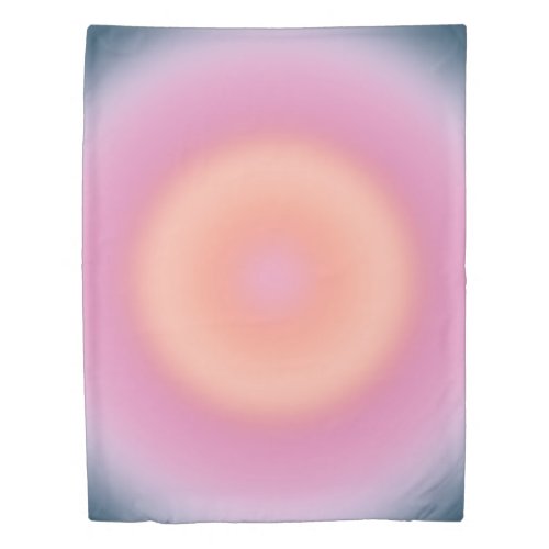 Retro Gradient Dark Blue And Pink Abstract Aura Du Duvet Cover
