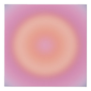 Retro Gradient Dark Blue And Pink Abstract Aura Faux Canvas Print