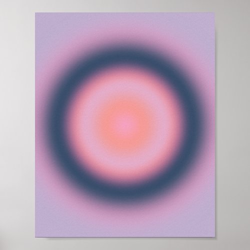 Retro Gradient Lavender Purple Lilac Abstract Aura Poster