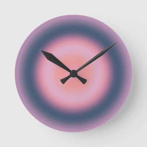 Retro Gradient Lavender Purple Lilac Abstract Aura Round Clock