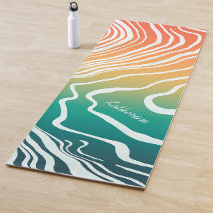 Retro Gradient Marbled Abstract Custom Yoga Mat