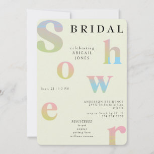 Retro Gradient Modern Bridal Shower Invitation