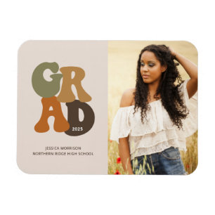 Retro Graduate 1970s Vintage Grad Announcement Magnet