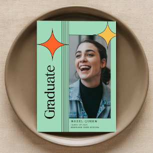 Retro Graduate Photo Graduation Announcement Postcard