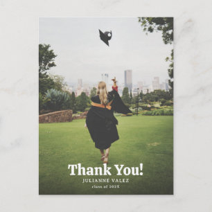 Retro Graduate Thank You Photo Postcard