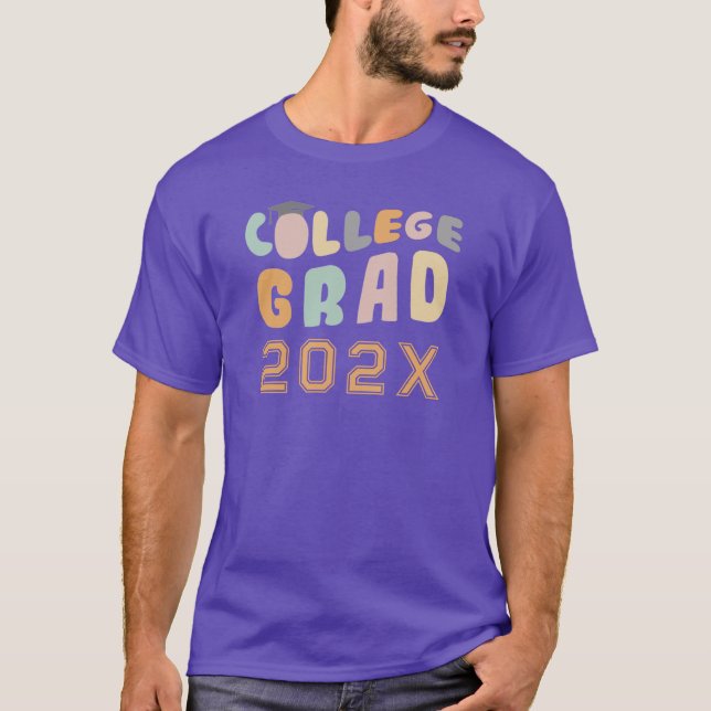 Retro Graduation 2024 Purple Custom T-Shirt (Front)