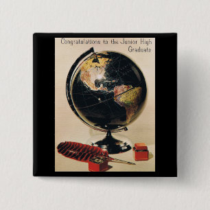 Retro Graduation Card Button