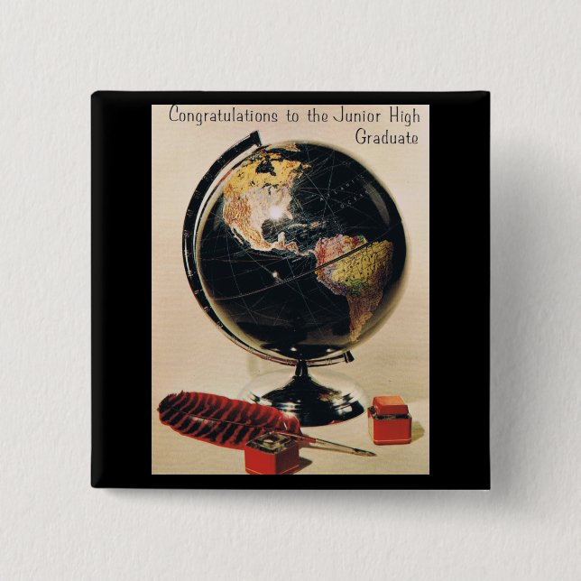 Retro Graduation Card Button (Front)
