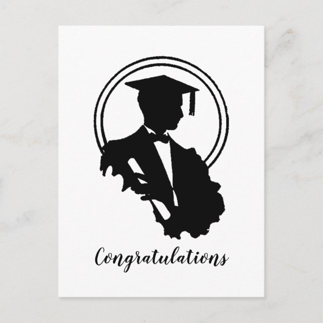 Retro Graduation Congratulations Postcard (Front)