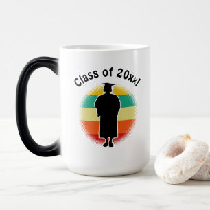 Retro Graduation Graduate Cap & Gown Woman Girl Color Morph Mug