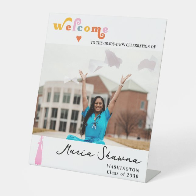 Retro Graduation Party Class Of 2024 Welcome Sign (Front)