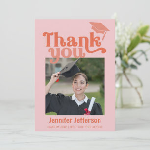 Retro Graduation Thank you Photo Card